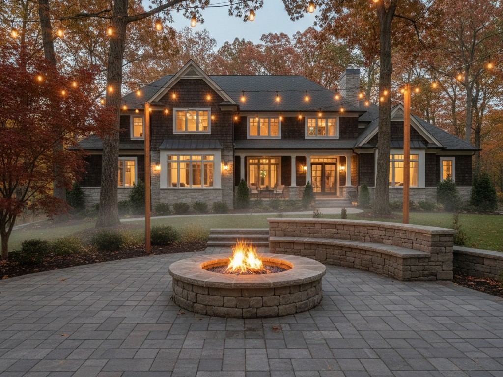 Fire pit and seat wall